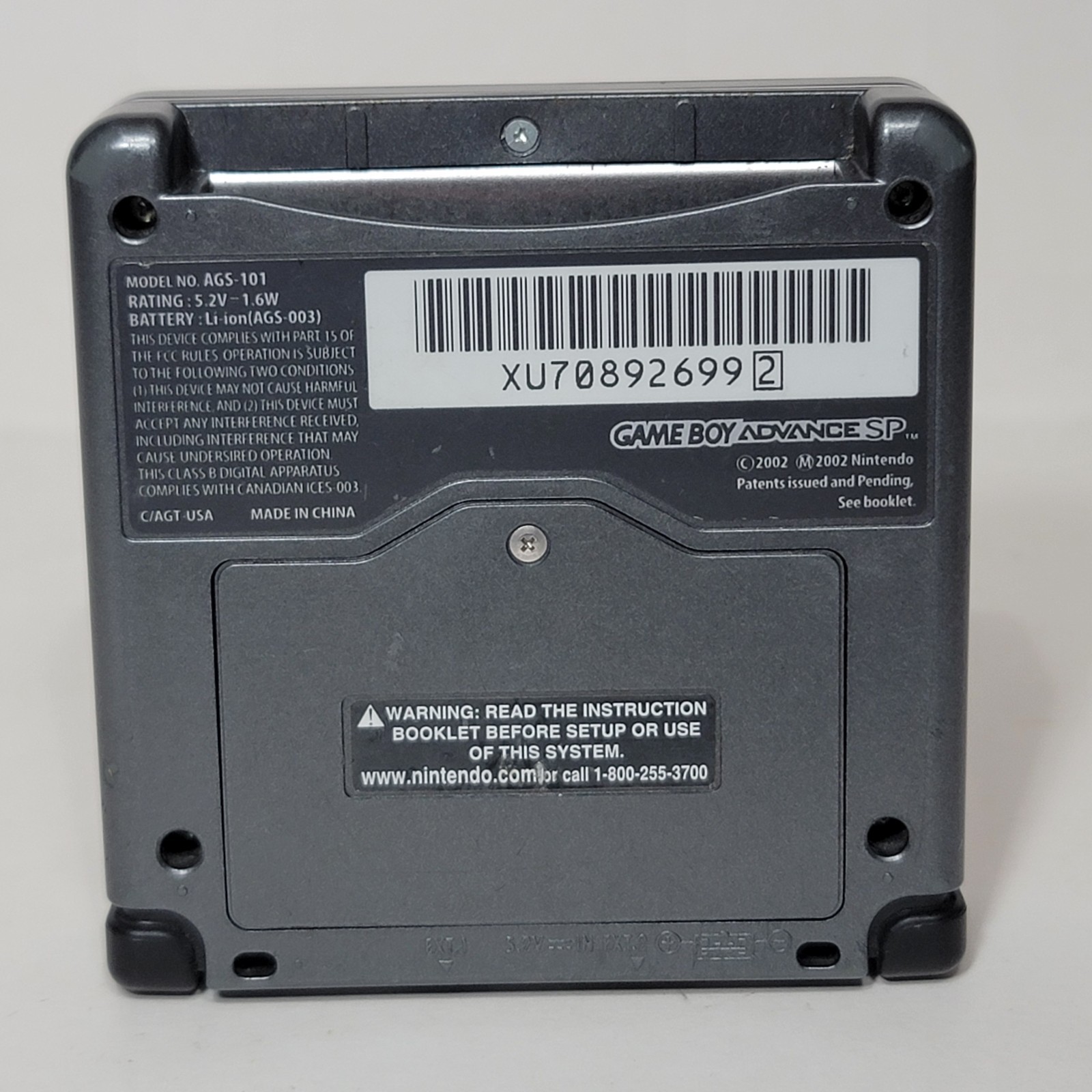 Nintendo Game Boy Advance SP GBA SP AGS-101 – US Model – Needs Screen