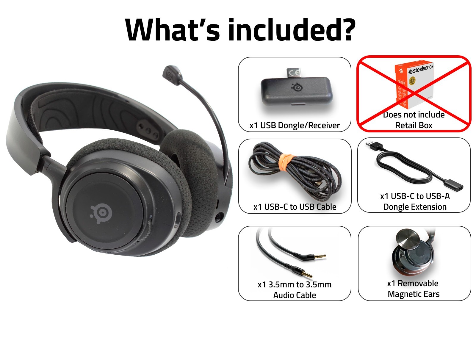 SteelSeries Arctis Nova 7 Headset with Retractable Microphone With Dongle