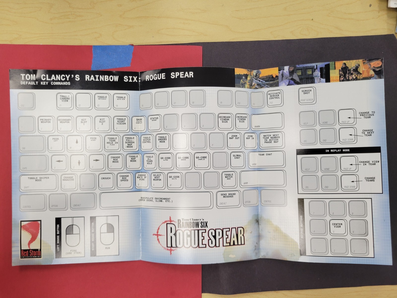 Tom Clancy’s Rainbow Six: Rogue Spear (PC, 1999) Fold Out Insert