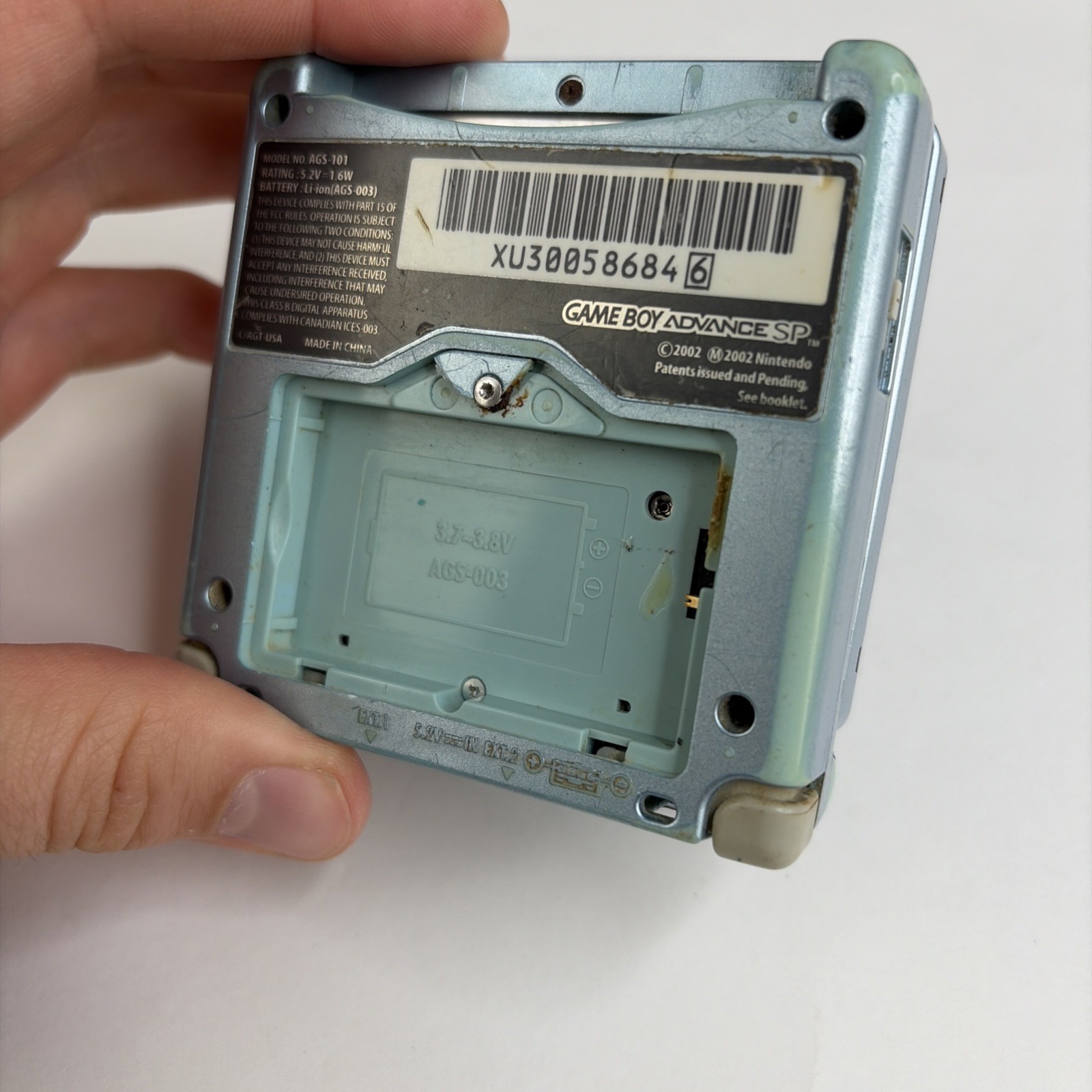 For Repair! Nintendo Game Boy Advance SP Has 101 Pearl Blue GBA SP – US Model