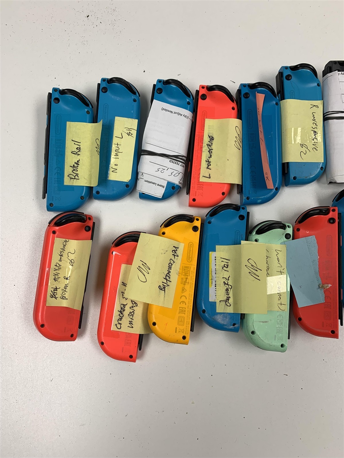 Bulk Lot 40 Nintendo Switch Joy-Con Controllers OEM Damaged Not Working Parts