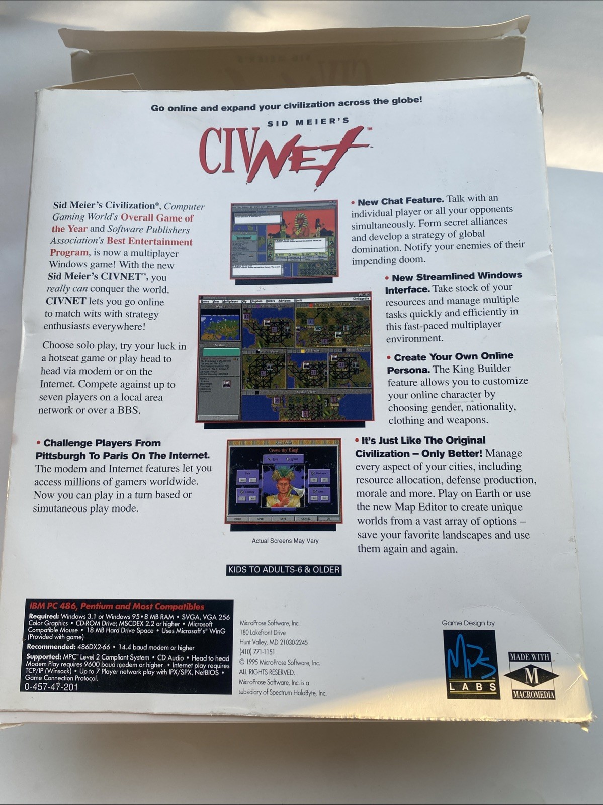 Sid Meier’s CIVNET (PC, 1995) BIG BOX Brand New Sealed