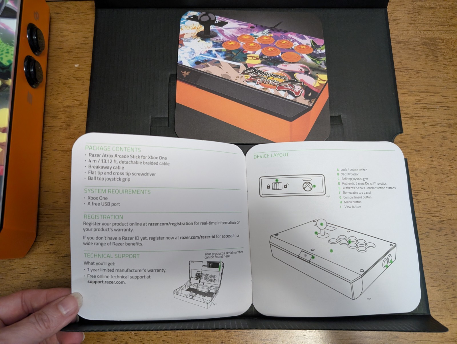 Razer Atrox Arcade Stick For Xbox One Dragon Ball FighterZ Edition