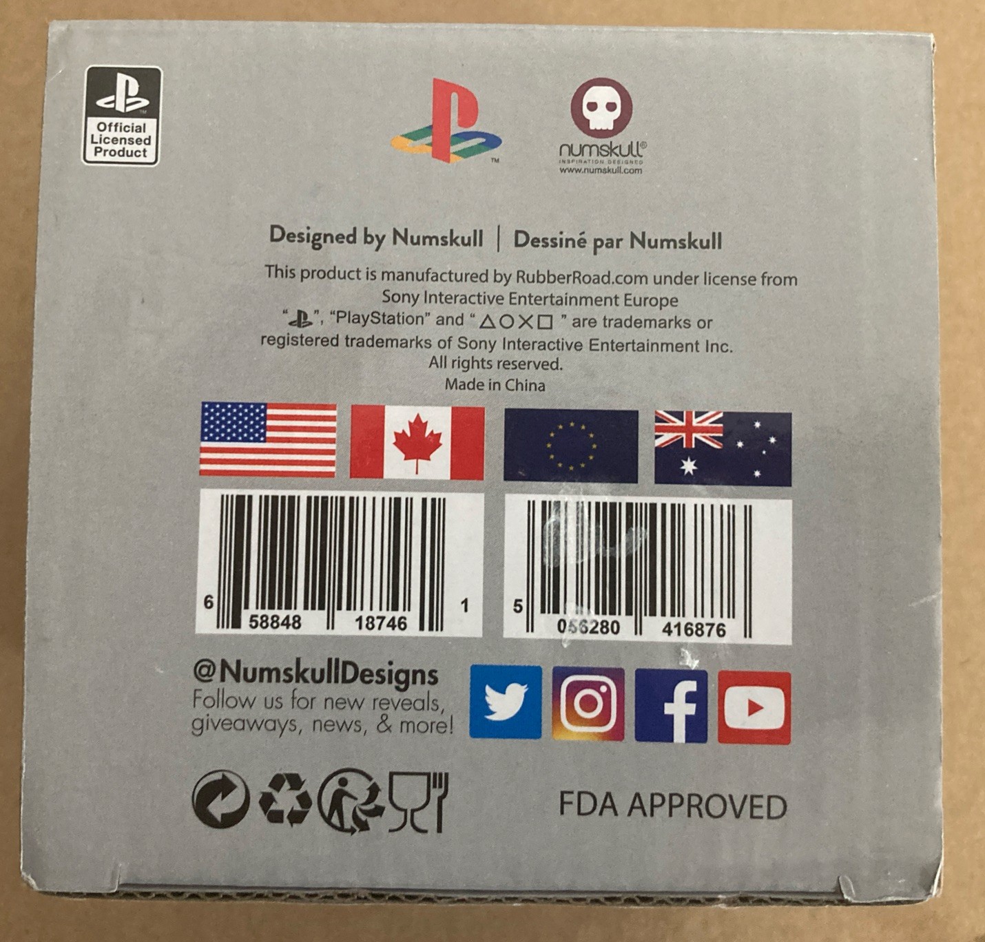 PLAYSTATION SINCE 94 STEEL MUG NUMSKULL RARE COLLECTOR ITEM NEW