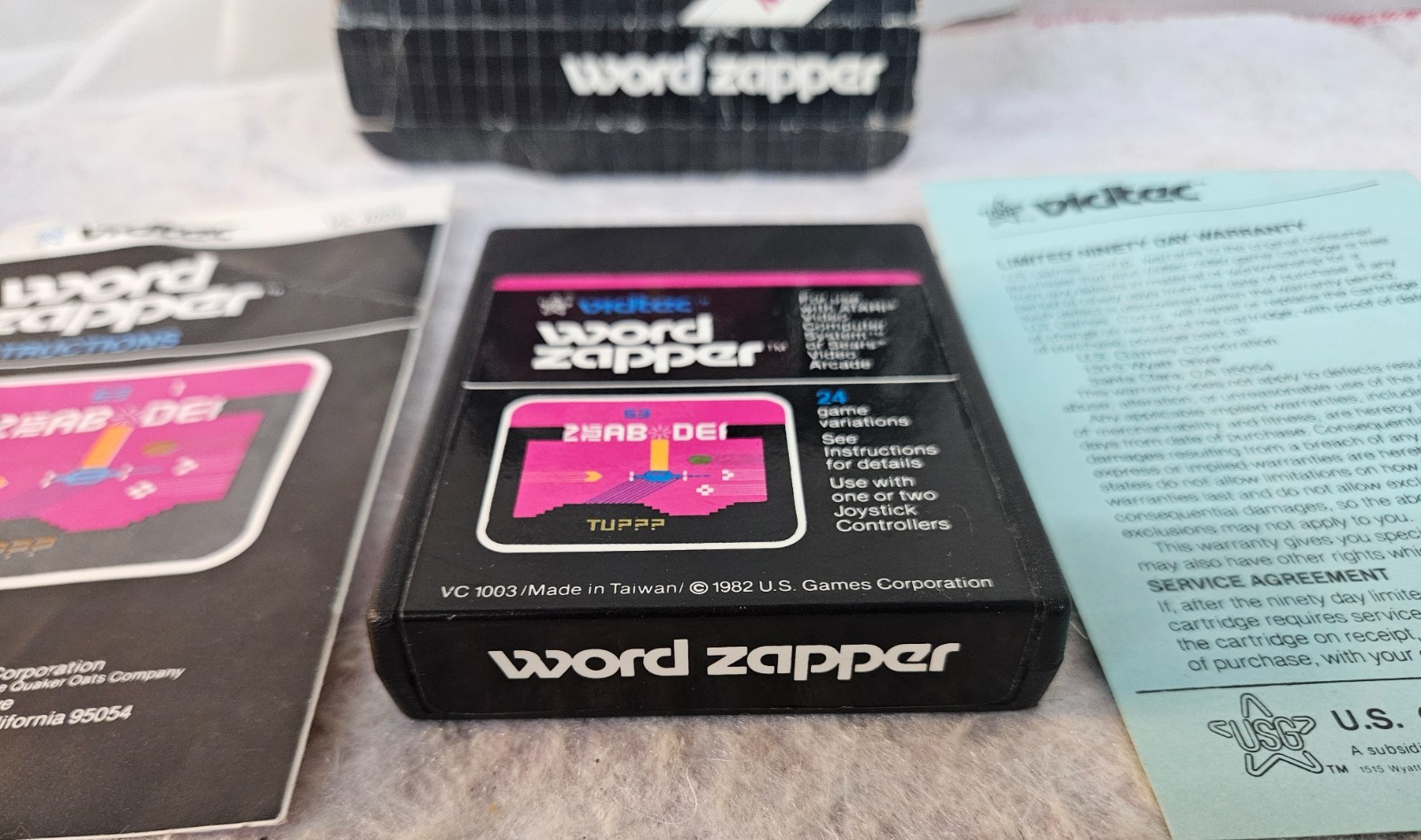 Vidtec WORD ZAPPER Atari 2600 Game Cartridge w Box/Manual UNTESTED