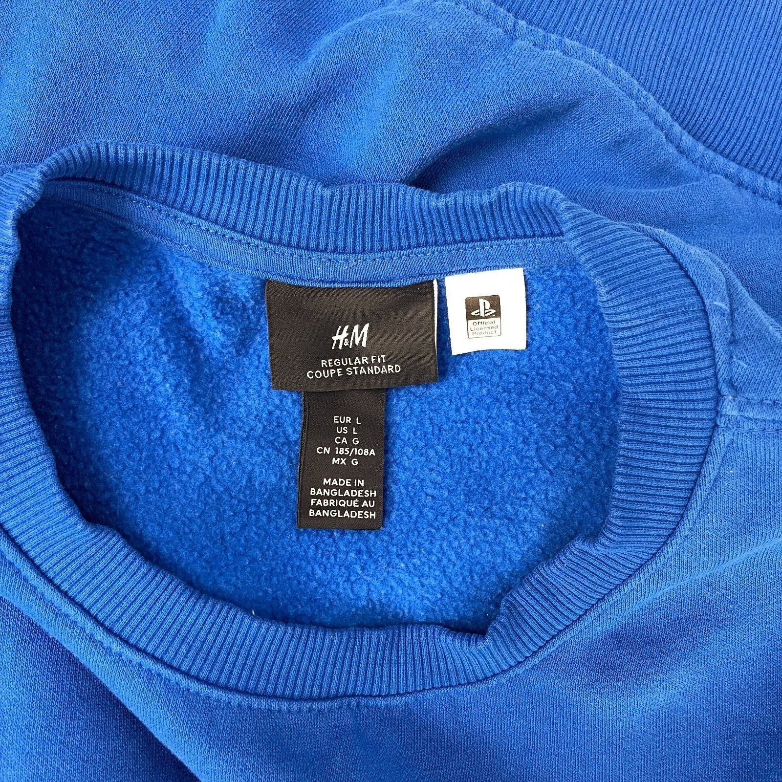 Sony PlayStation Mens H&M Pullover Sweatshirt size Large Difuzed Dualshock