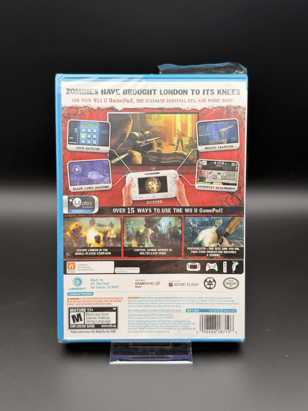 Nintendo Wii U ZombiU BRAND NEW FACTORY SEALED AUTHENTIC-FREE SHIPPING!