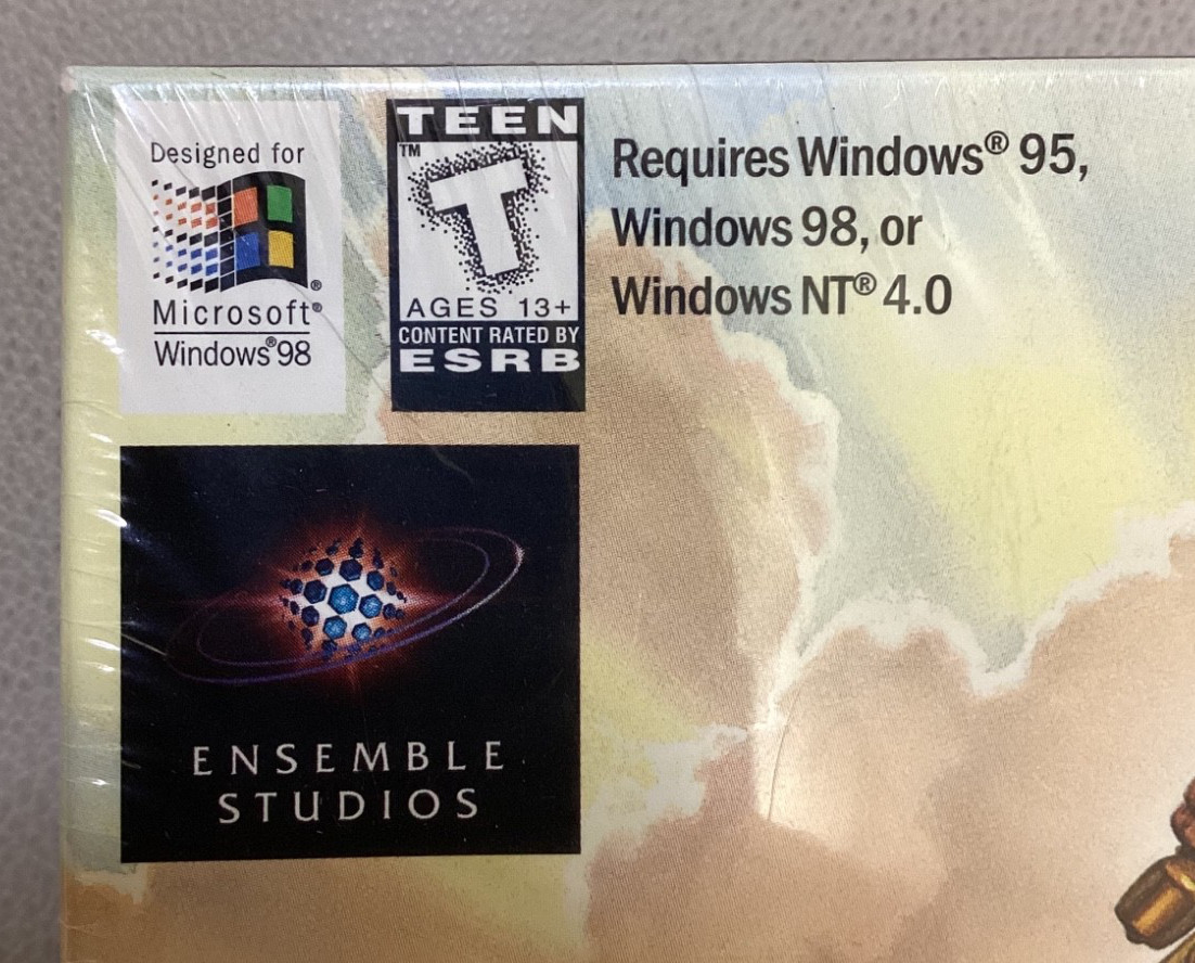 1998 Microsoft AGE OF EMPIRES Windows 95 Vintage, BRAND NEW, SEALED, OOP