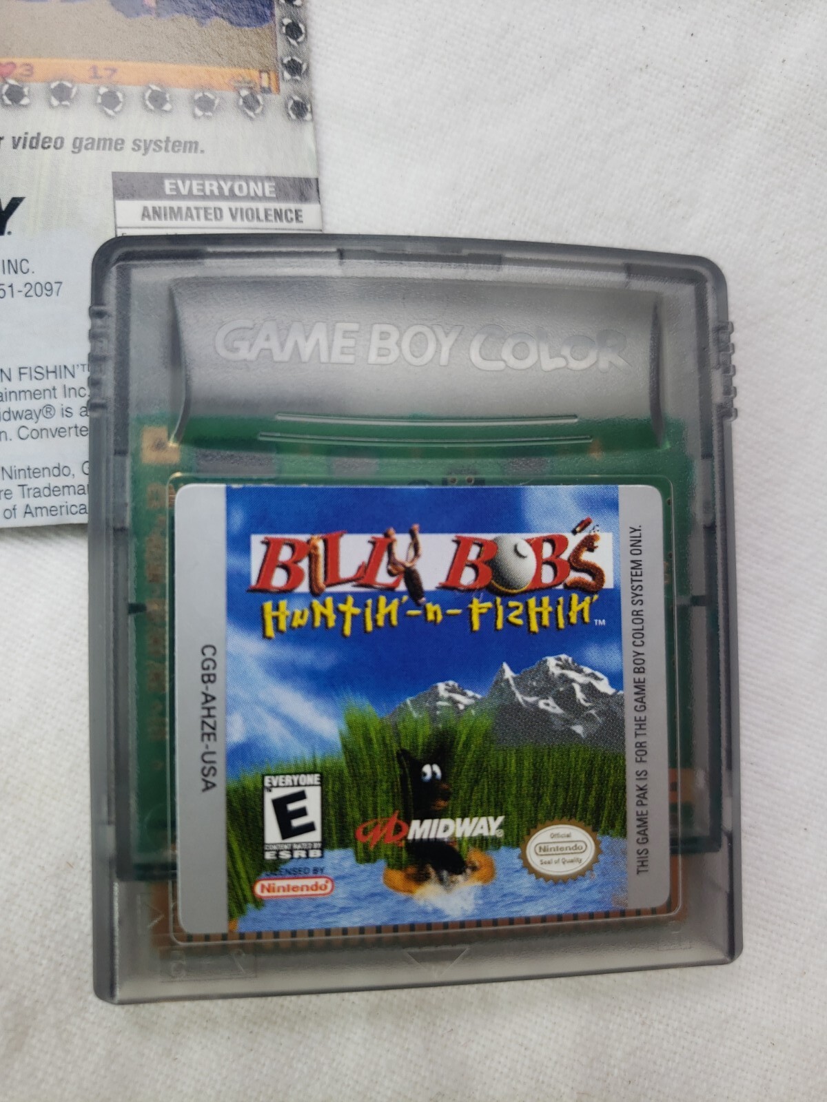 NINTENDO GAMEBOY COLOR BILL BOBS HUNTIN-N-FISHIN GAME CARTRIDGE ONLY Tested