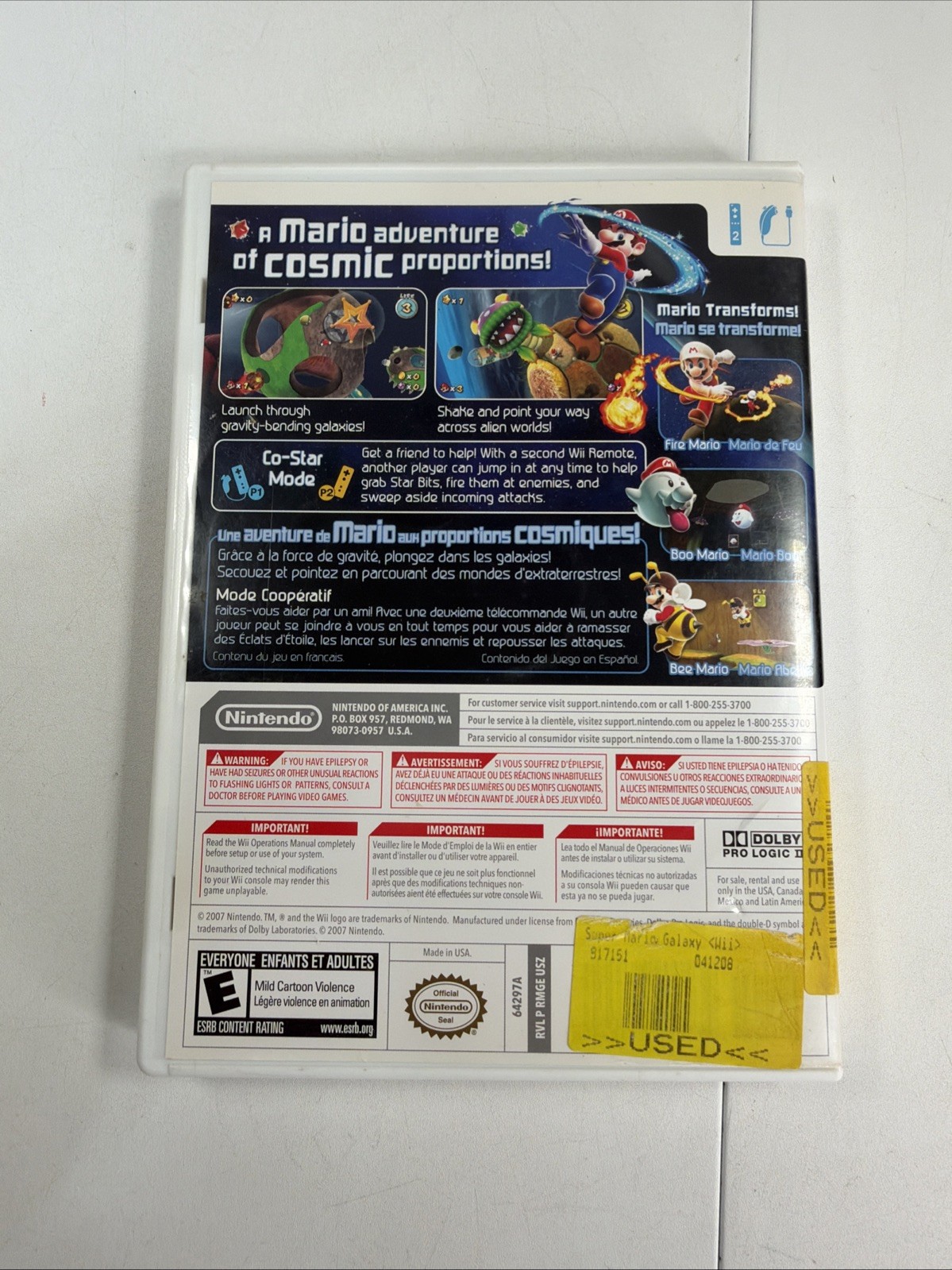 Wii Super Mario Galaxy (2007, Nintendo Wii) Complete CIB w/ Manual TESTED