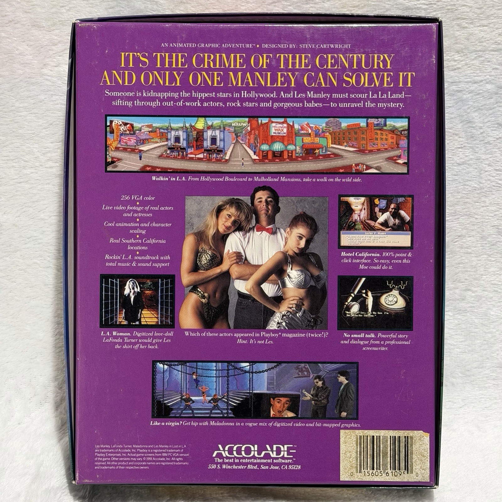 Les Manley Lost in L.A.⭐️Complete CIB⭐️Big Box IBM PC 3.5″ Vintage