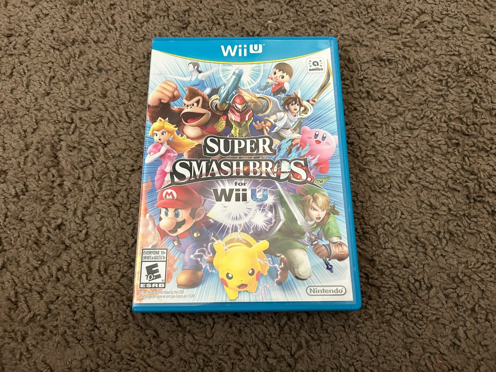 Nintendo Wii U 32GB Console + Super Smash Bros bundle lot black system