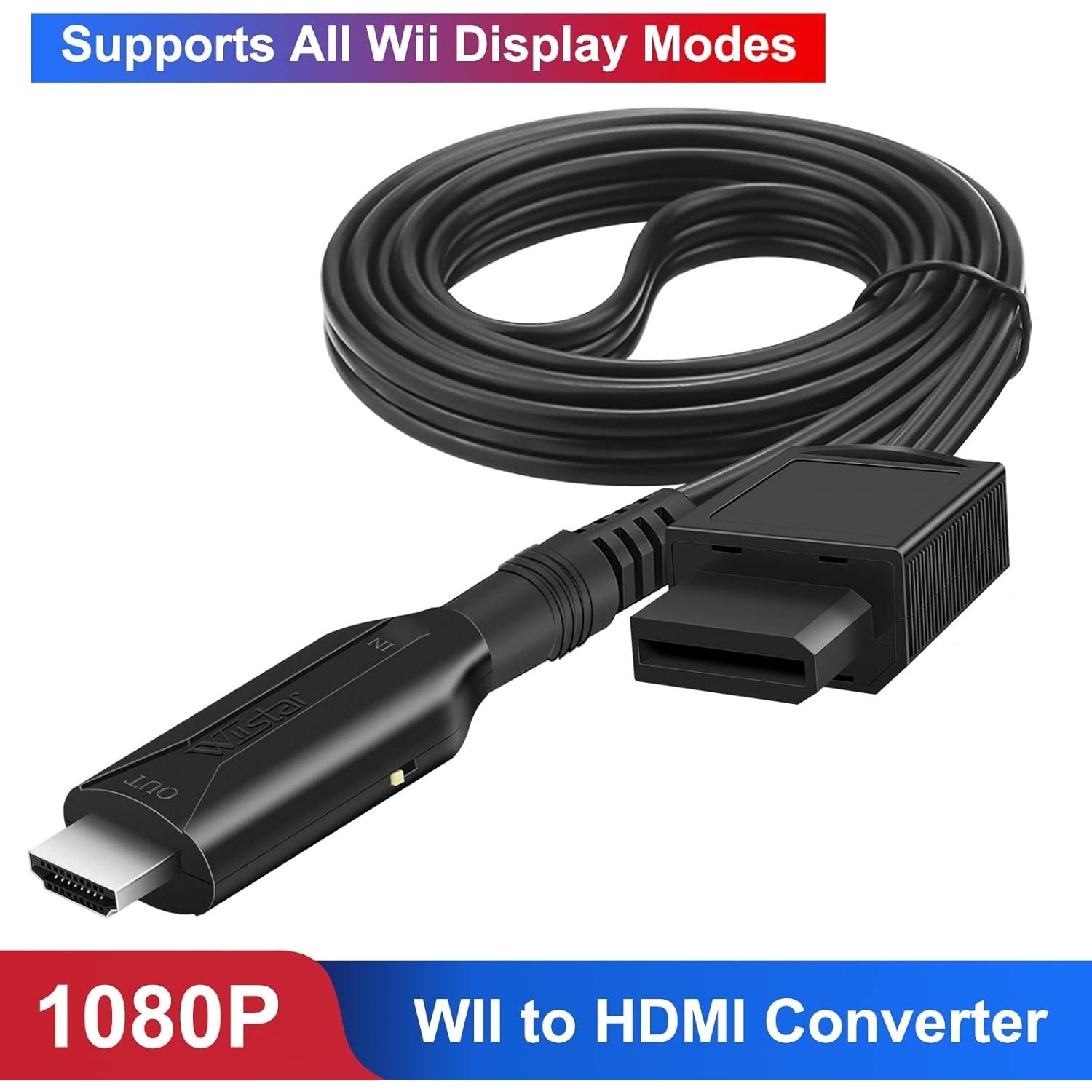 Wii to HDMI Converter Adapter Cable 1080p / 720p HD Output + USB Power for Ninte