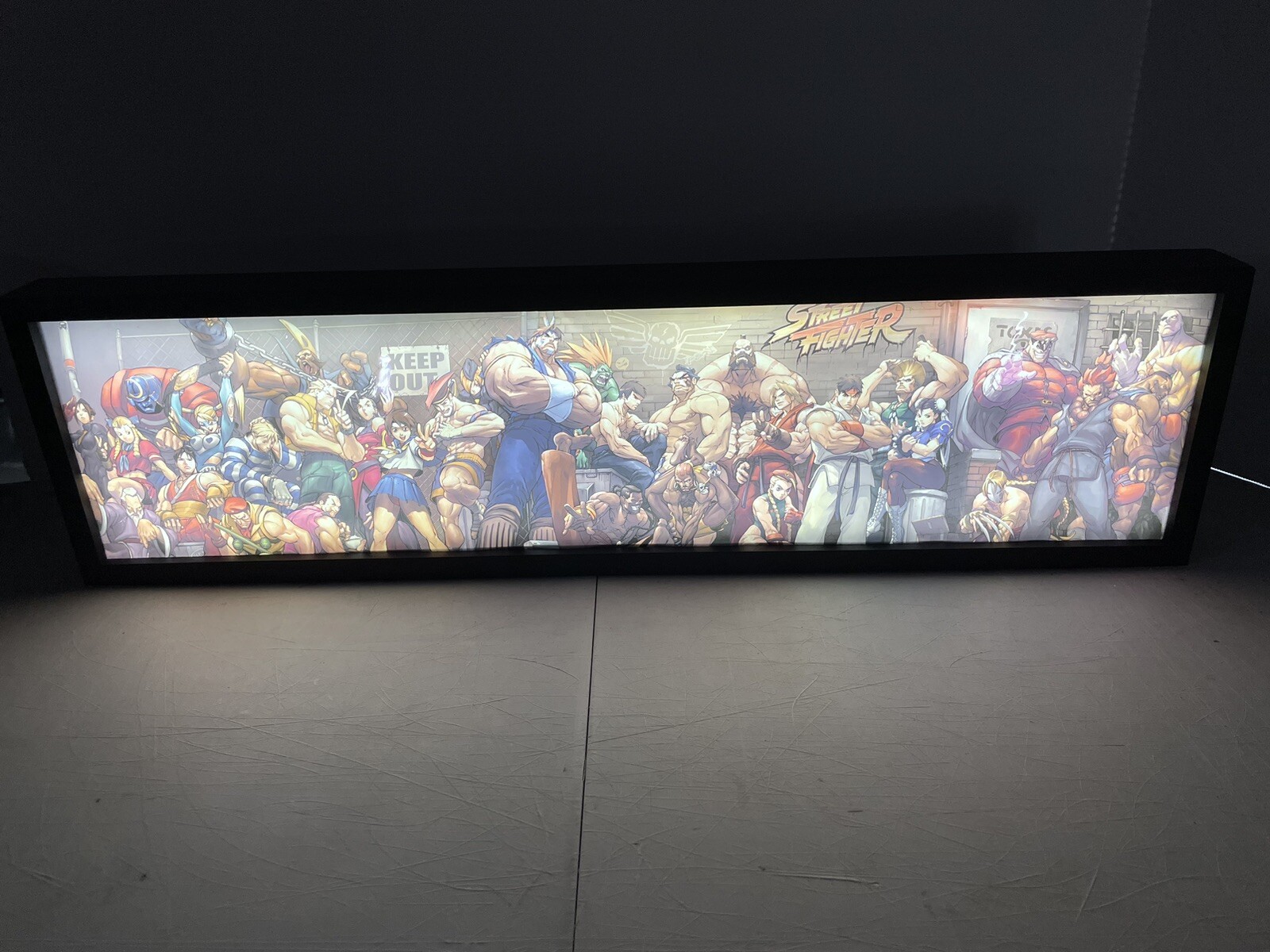 Street Fighter Backlit Sign 7.75×28.5” Wall Light Promo Replica Display Marquee