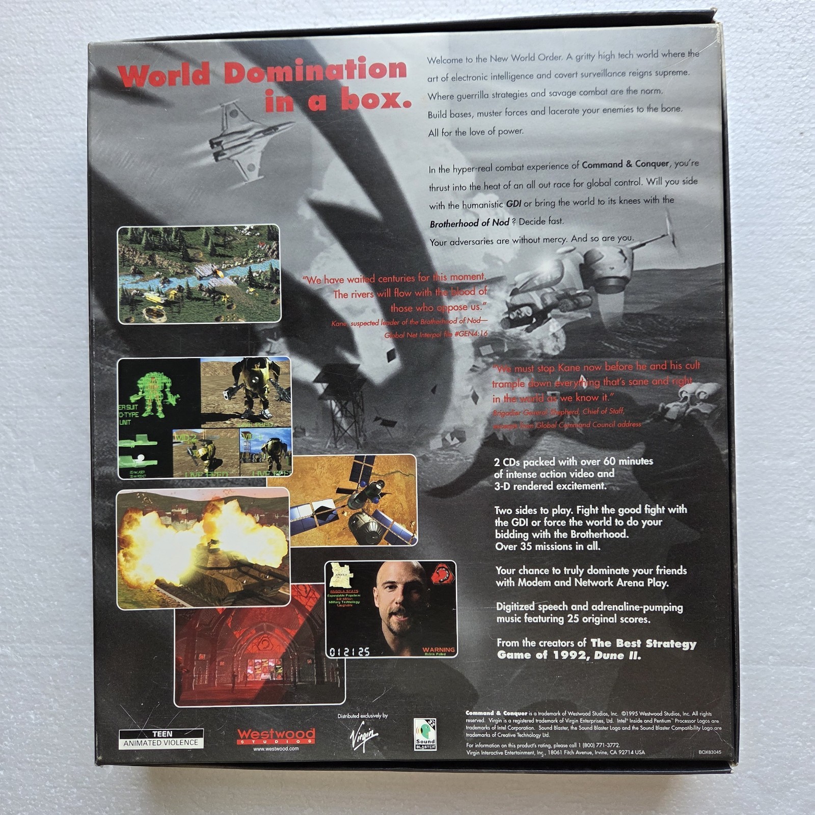 Command & Conquer PC Game Big Box Vintage Floppy Disk Included Mint Disks