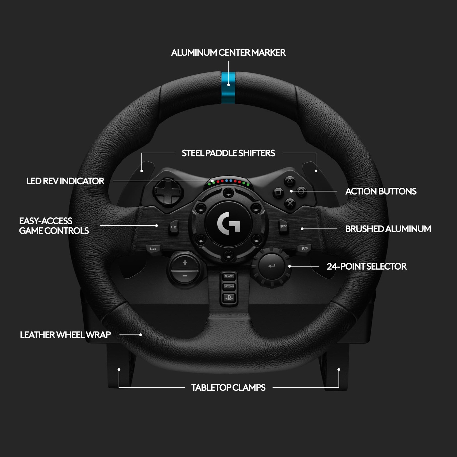 Logitech G923 Racing Wheel and Pedals for PS5 PS4 and PC-USB-PLUGA-N 941-000147
