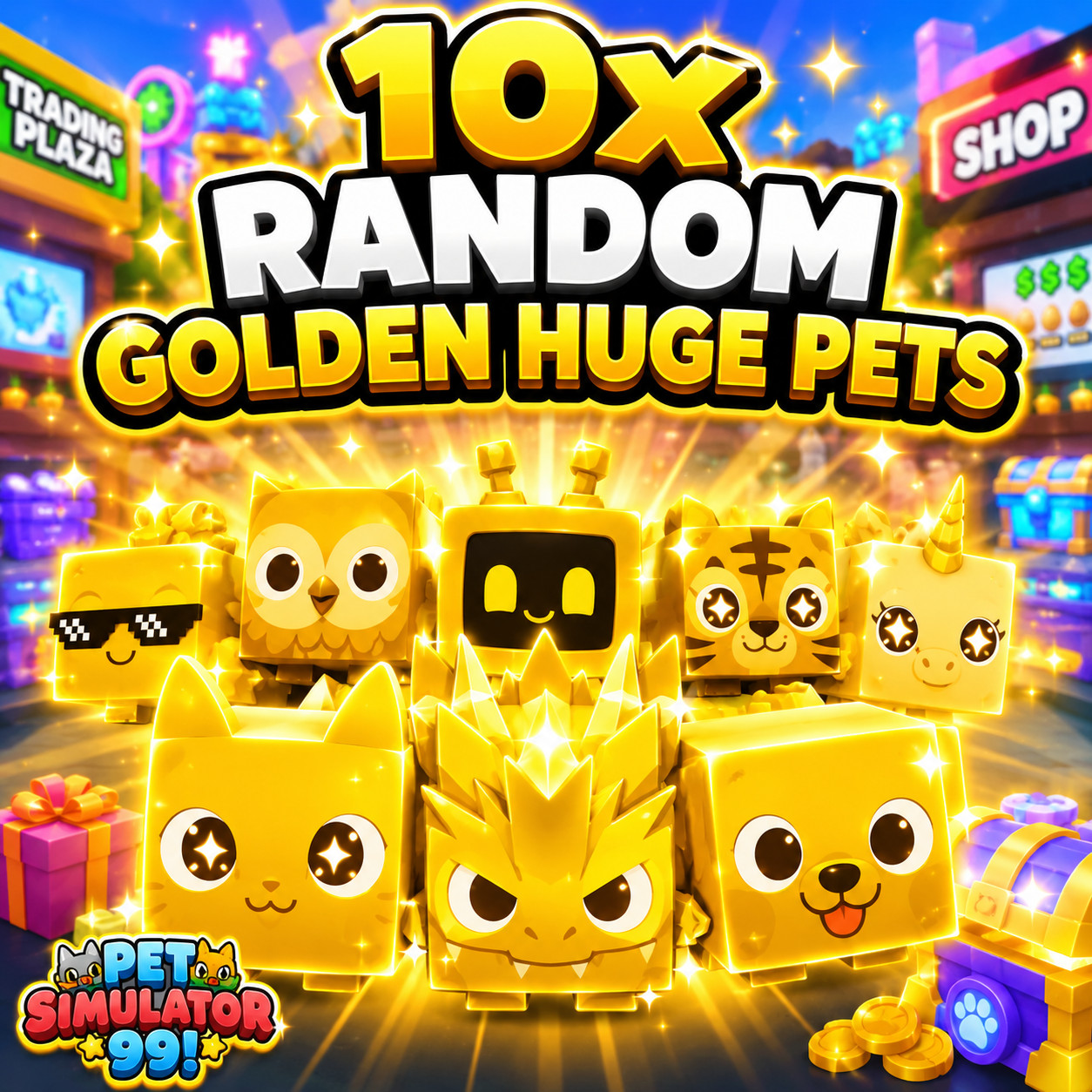 ROBLOX PET SIMULATOR 99 10X GOLDEN HUGES ✨VALUE BUNDLE✨