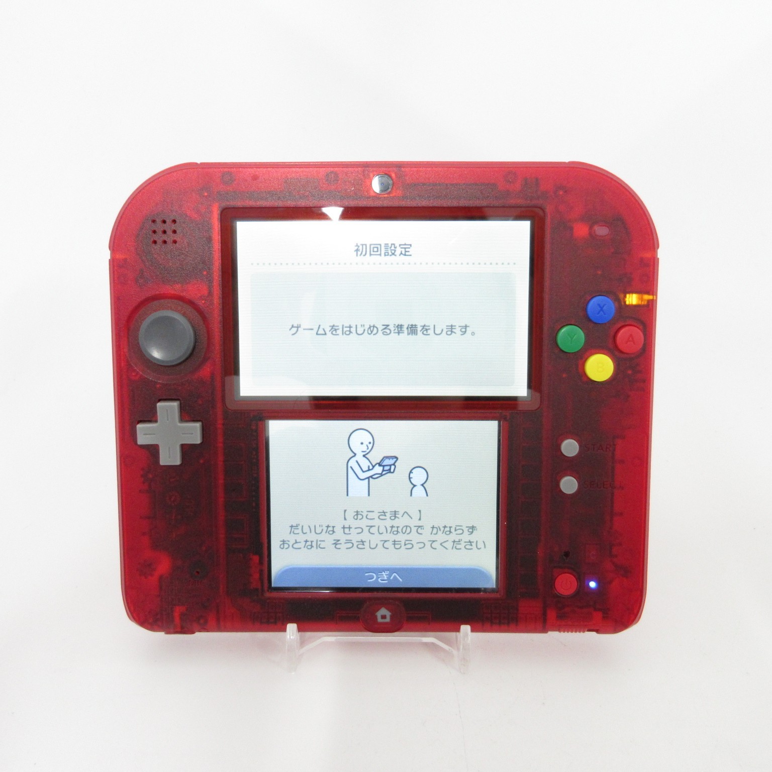 【Very Good】Nintendo 2DS Pokemon Clear Red Console ONLY Japanese Edition #NET0325