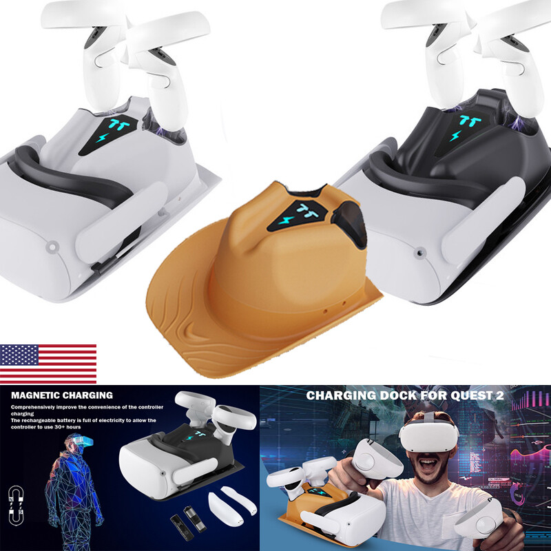 Charging Dock for Meta Quest 2, w/Magnetic Charging and 2 Rechargeable Batteries