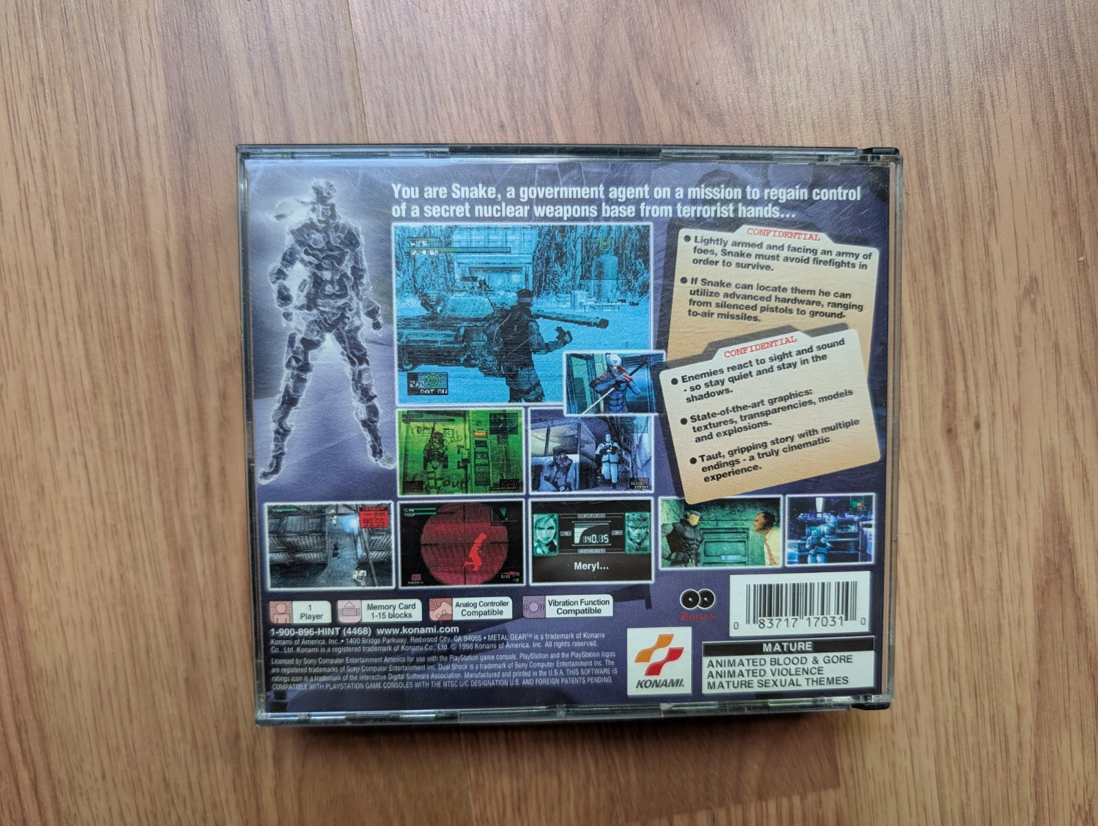 Metal Gear Solid PS1 Black Label CIB Complete 2 Disc Tested Sony PlayStation