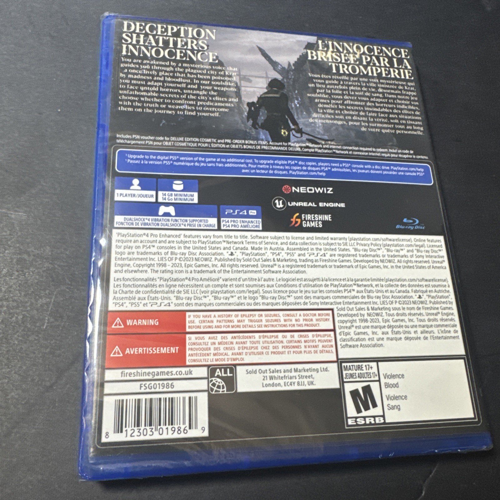 Lies of P PS4 Brand New Game ( 2023 Action Adventure PlayStation 4
