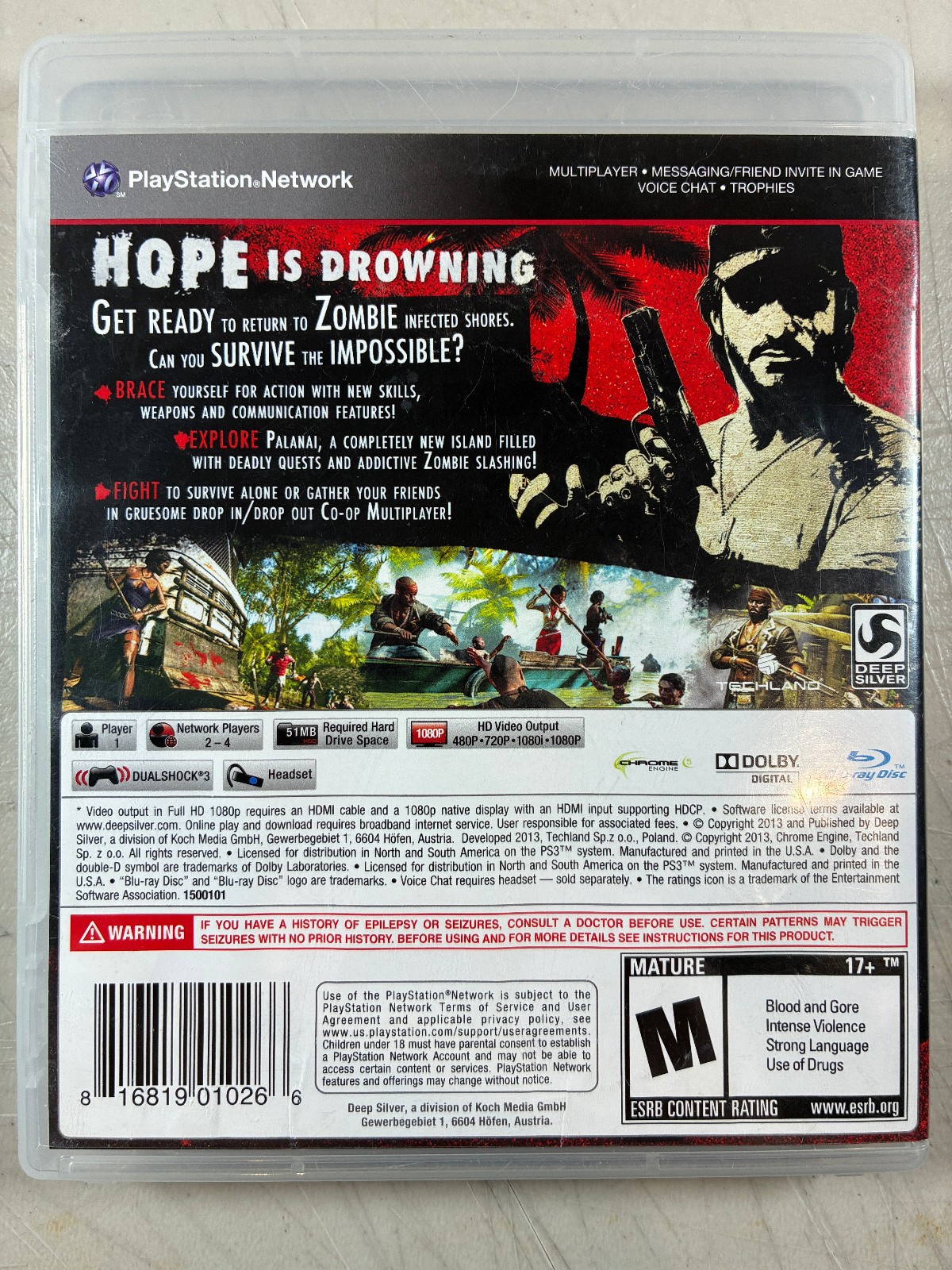 CIB PS3 Dead Island Riptide Special Edition Video Game w/ Manual 2013