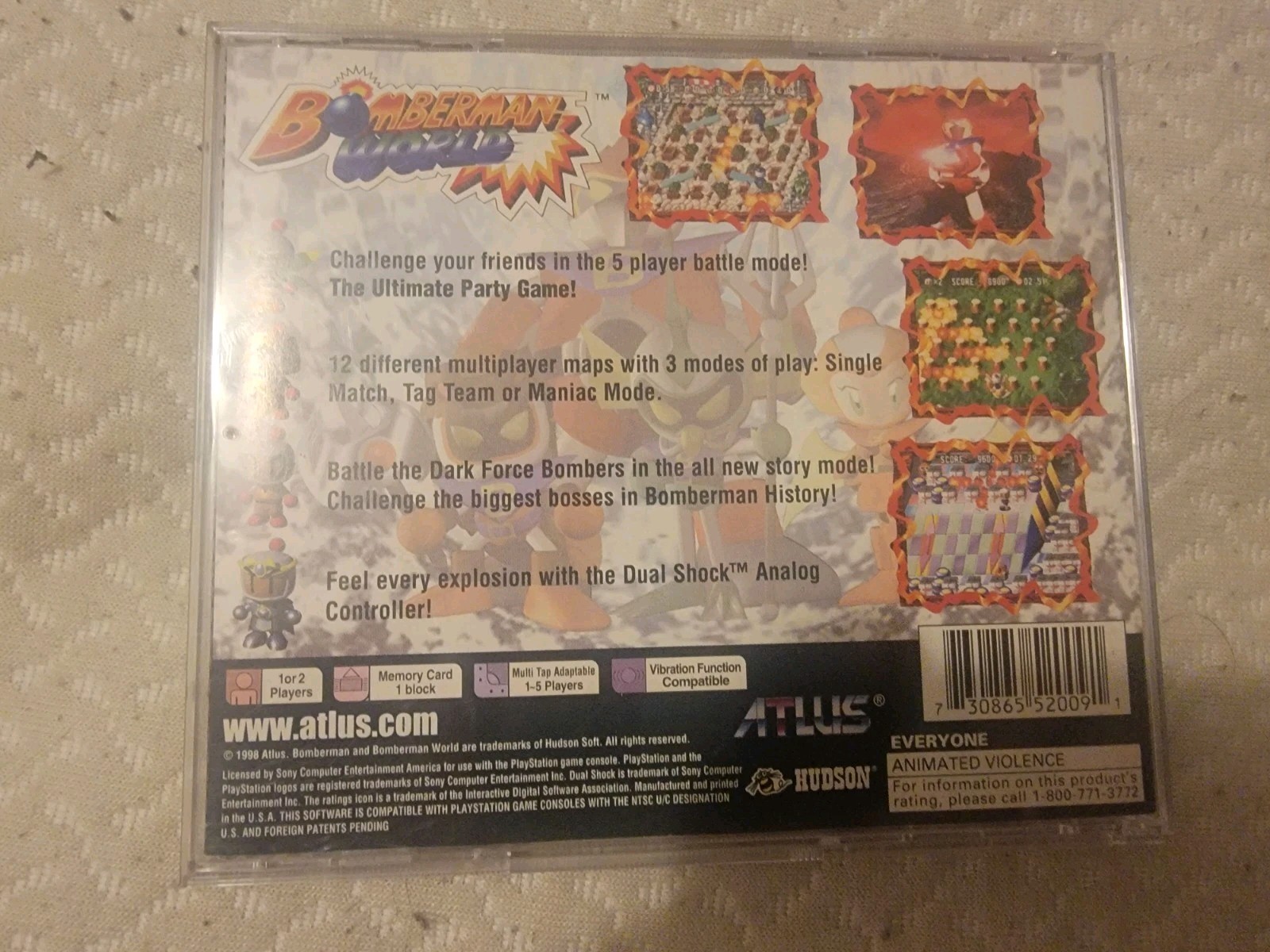 Bomberman World – Sony PlayStation 1 1998 – w/Case No Manual – ATLUS PS2 PS3