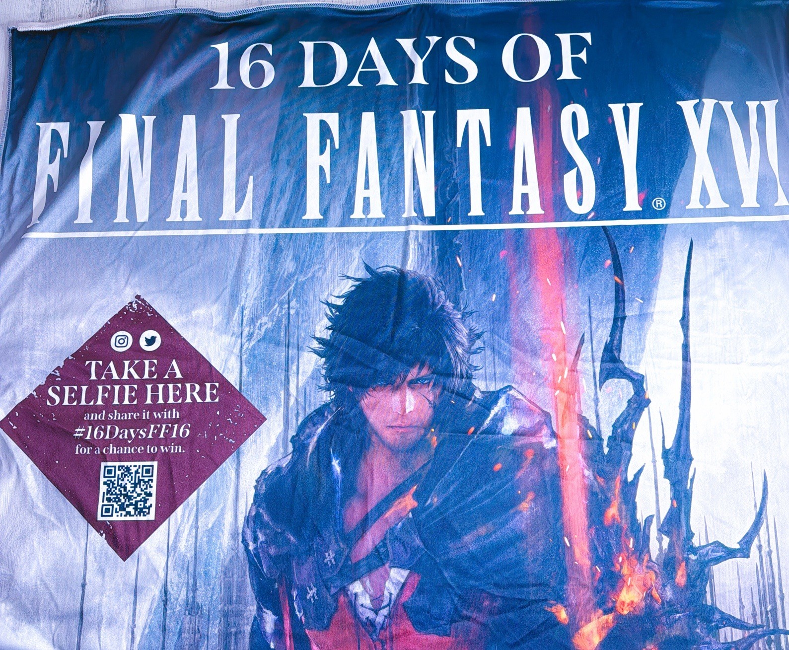 Final Fantasy XVI PS5 Cloth/Fabric Gamestop RETAIL Promo Poster (7FT x 4FT)