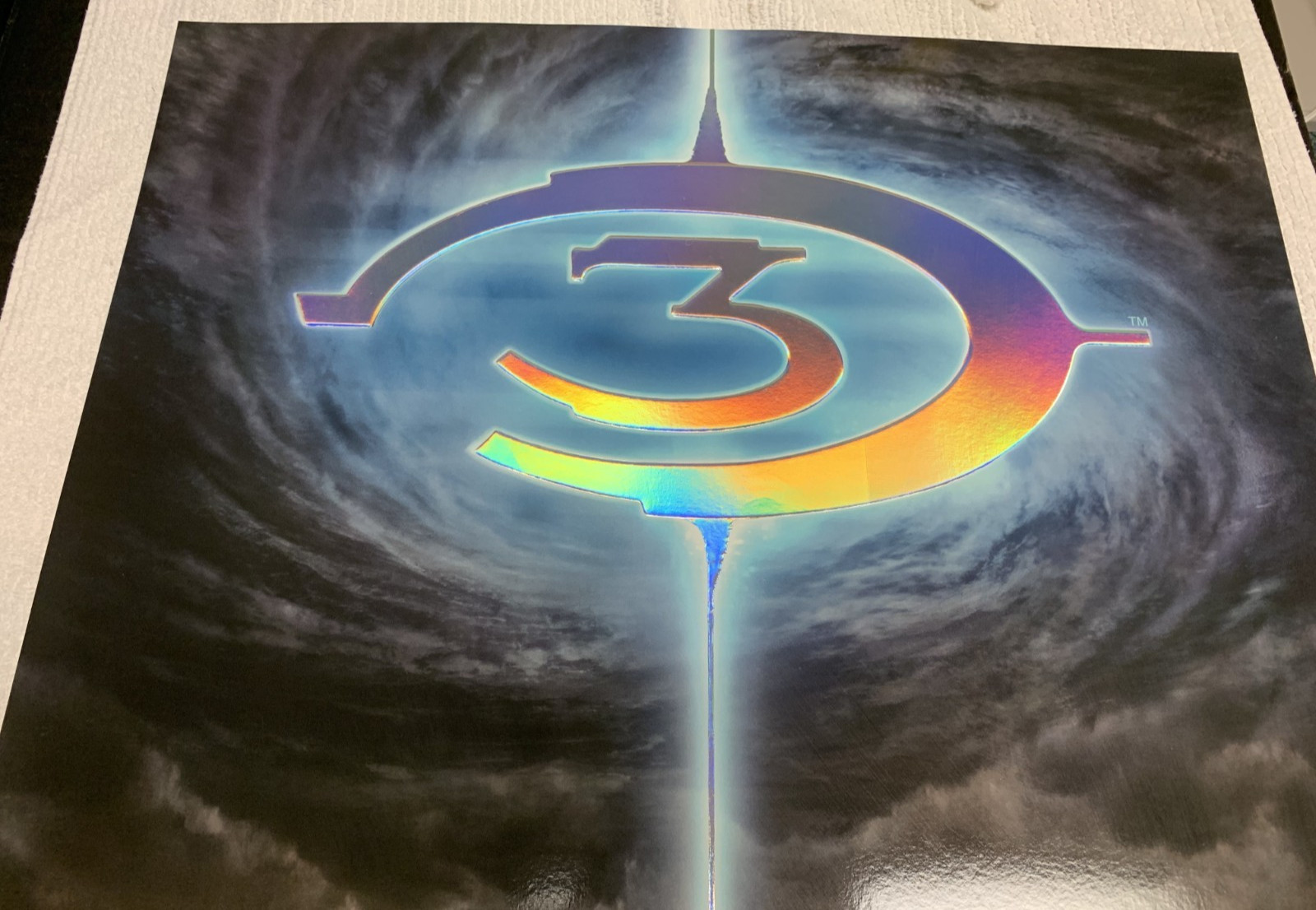Halo 3 Rare Embossed Promo Poster Xbox Condition Master Chief in Plastic Sleeve