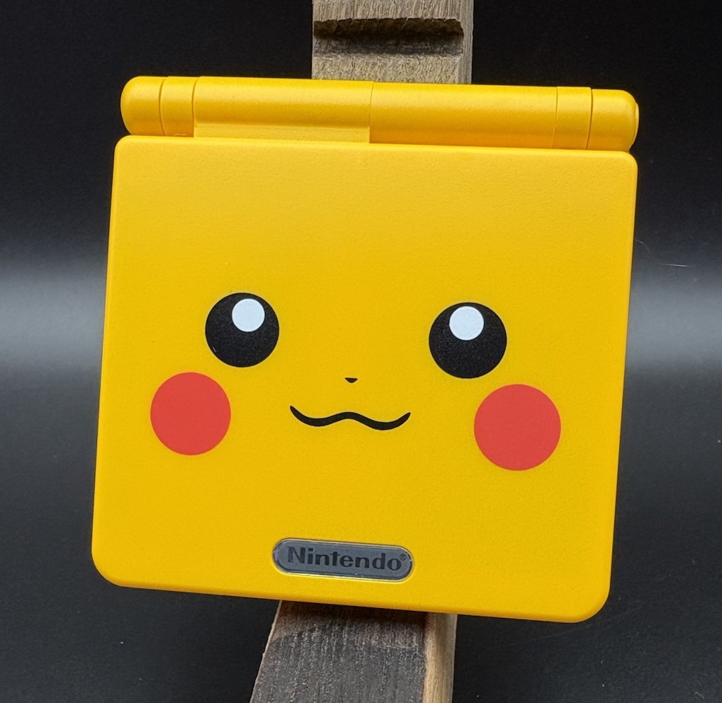 Pikachu Gameboy Advance Sp GBA SP —New IPS Screen—USBC W/ Audio—New Battery