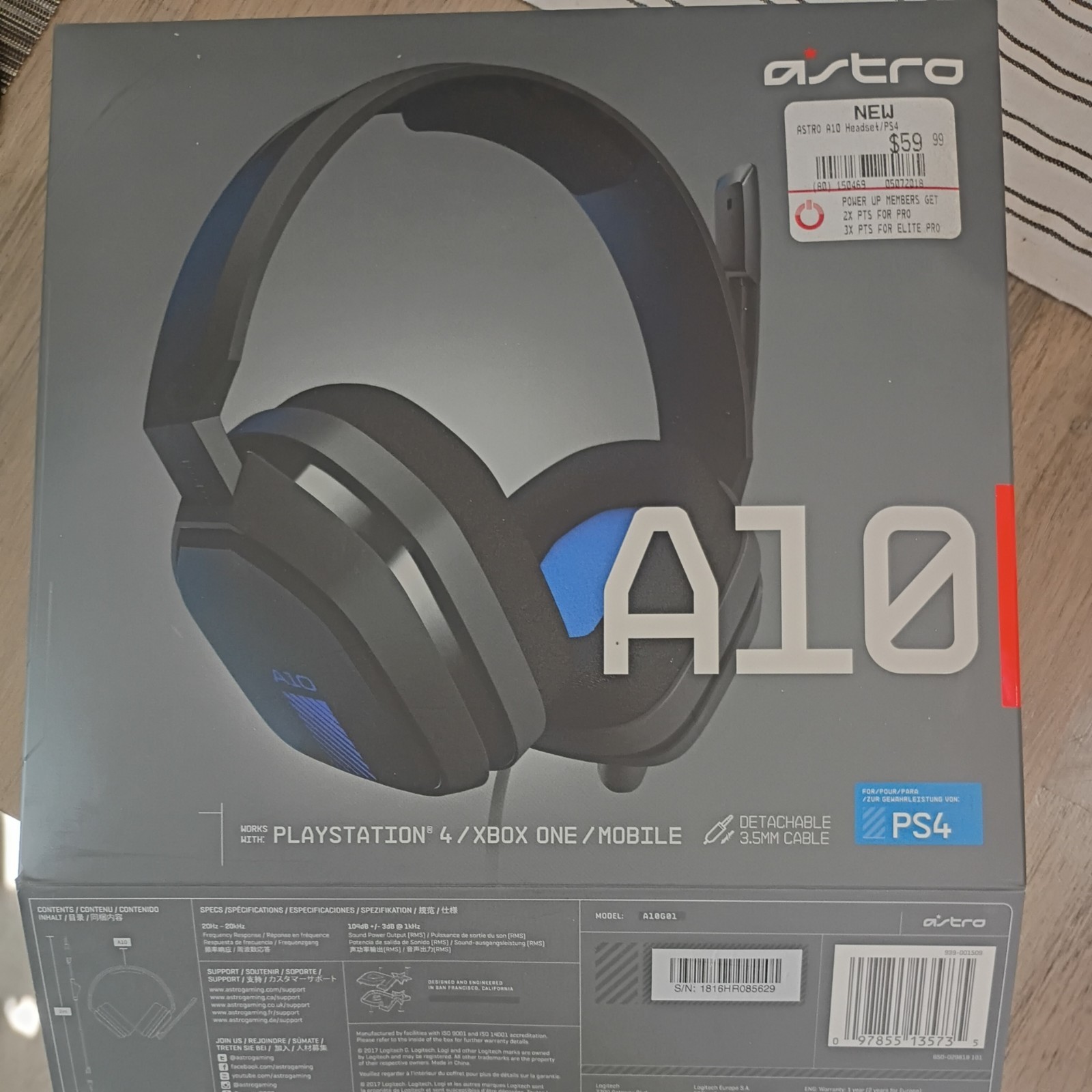 Astro A10 Wired Stereo Gaming Headset – Blue/black
