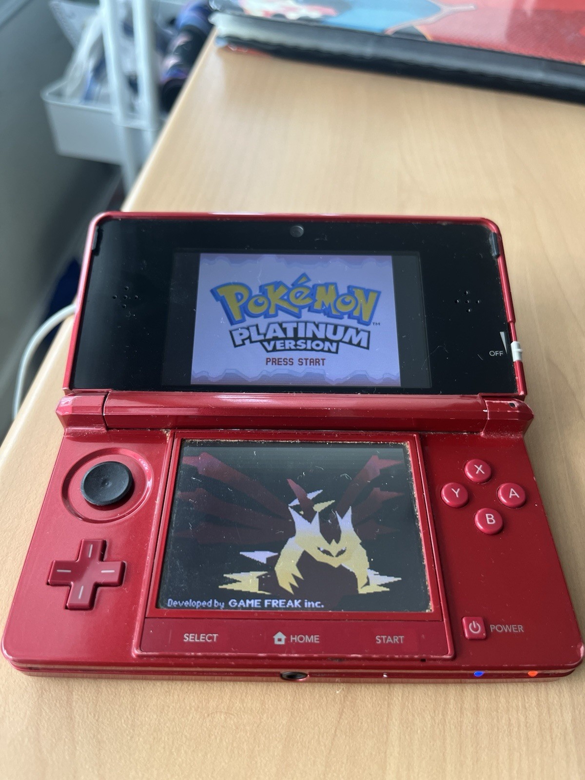 Nintendo 3DS Red Console North America OEM Charger+Pokemon Y READ SHIPS TMR