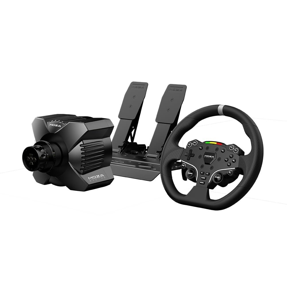 Direct Drive Racing Wheel & Pedal Bundle for PC with Table Clamp, Steering Wheel