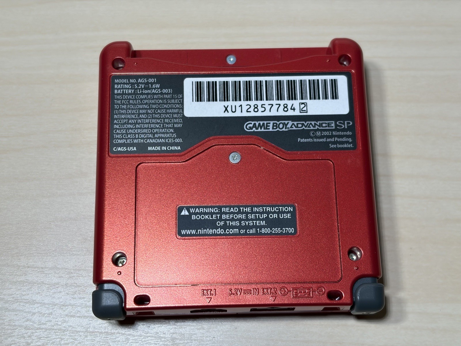 Nintendo GameBoy Advance GBA SP Flame Red Handheld Console Open Box