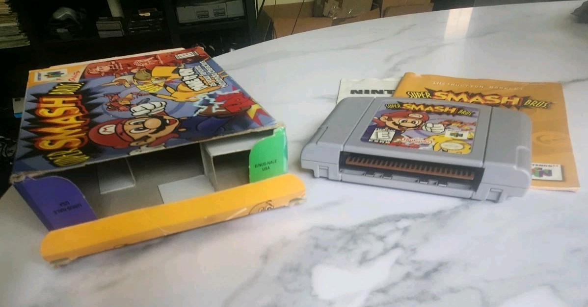Super Smash Bros. CIB Complete. N64 Nintendo 64. Tested. Authentic. Very Good.