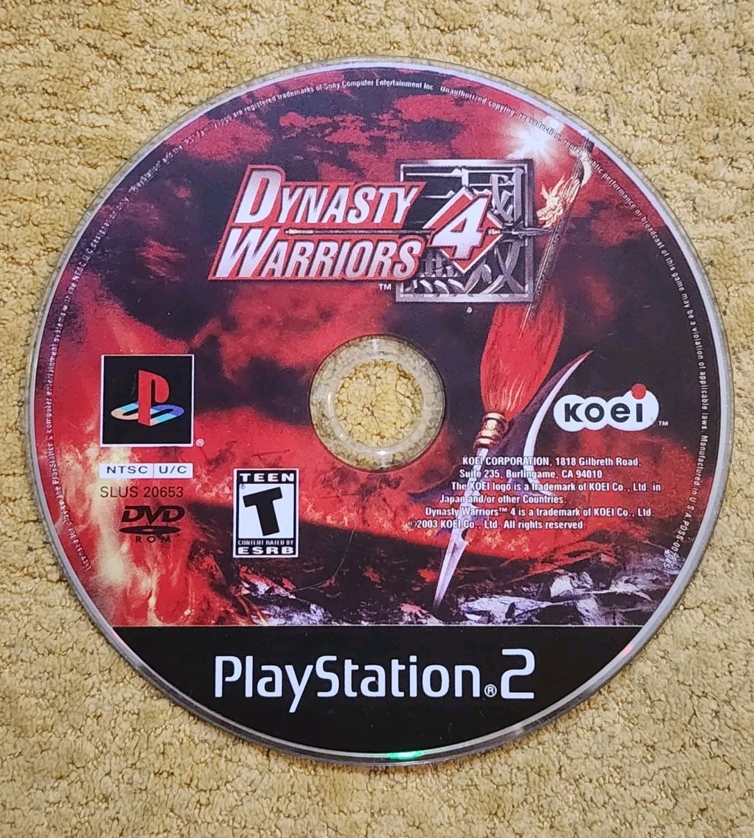 Dynasty Warriors 4 (Sony PlayStation 2, 2003) PS2 DISC ONLY Tested