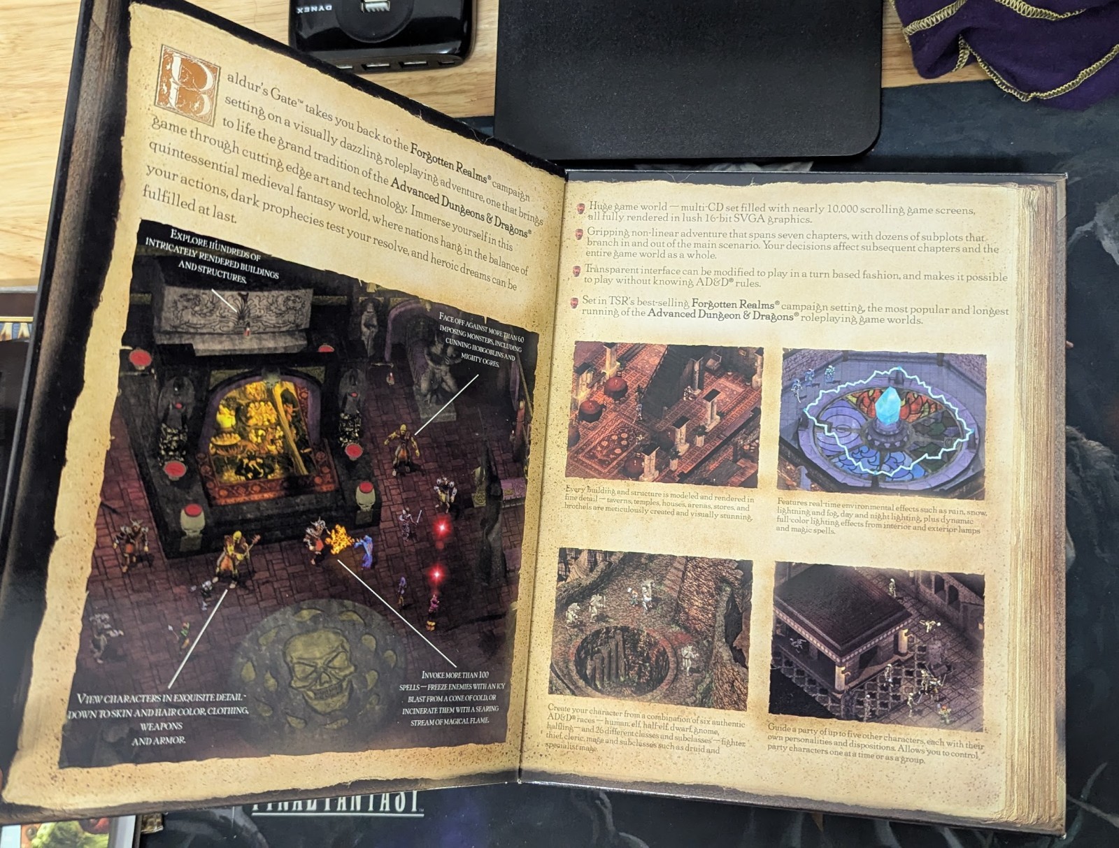 Baldur’s Gate PC Big Box 1998 Complete w/ Map & Manual (DVD from 1998) Very Rare