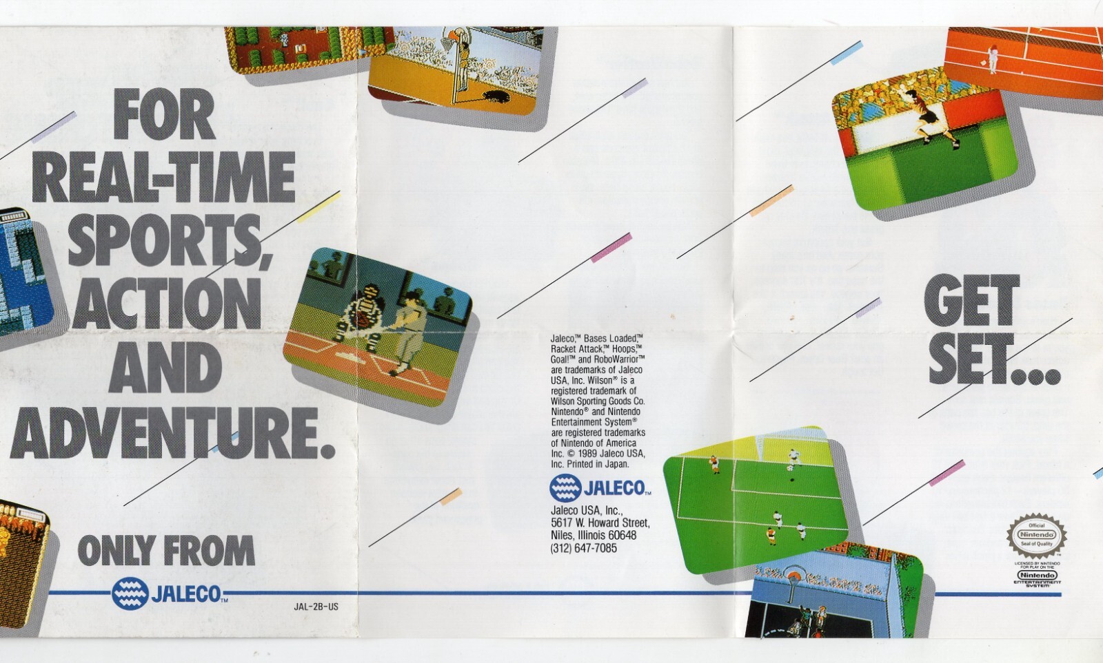 Jaleco Nintendo NES 1989 Fold Out Insert Advertisment JAL-2B-US