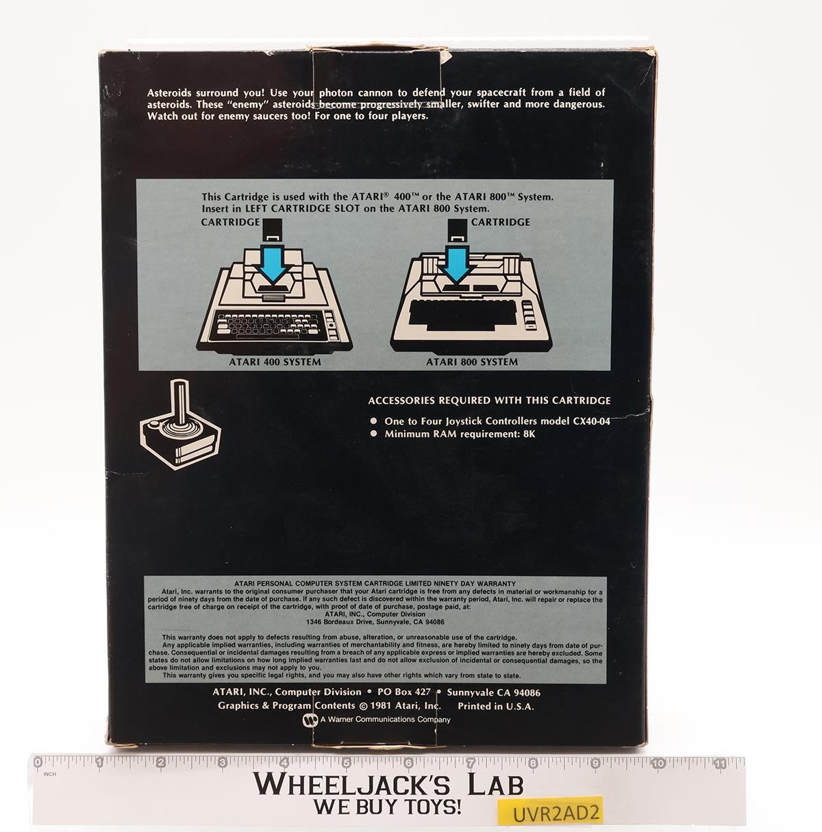 Asteroids Computer Program ATARI 400/800 1981 Vintage Game Cartridge