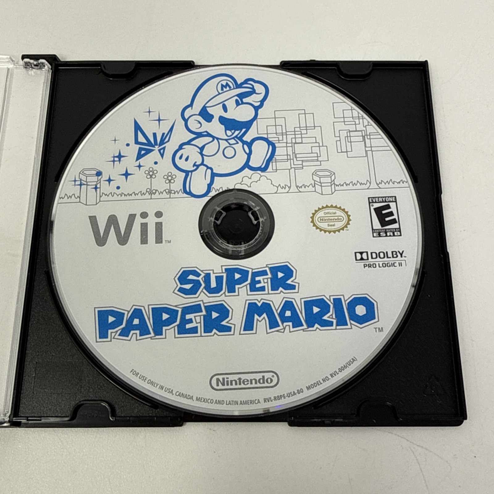 Super Paper Mario (Nintendo Wii, 2007) Tested Disc In Generic Case