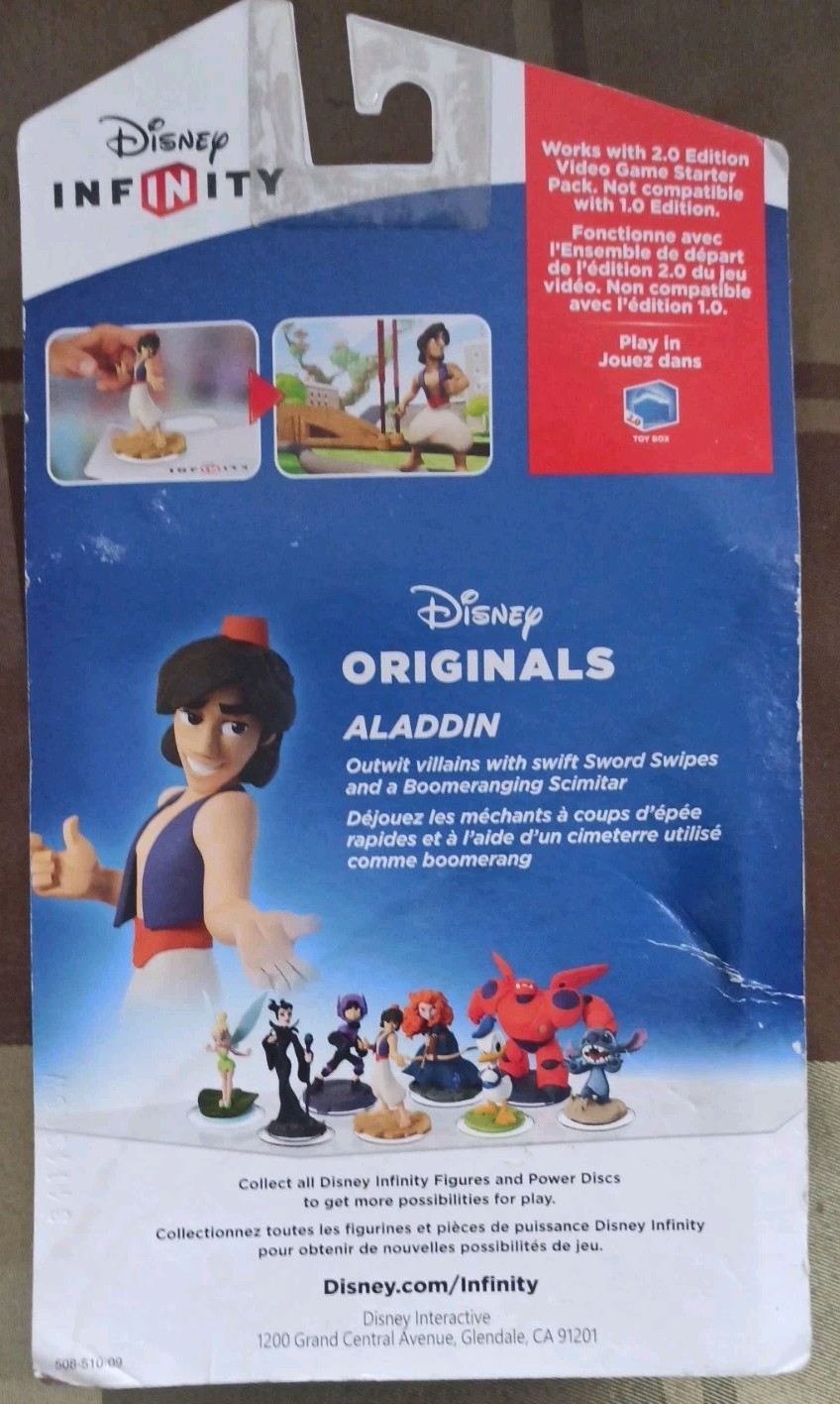 Disney Infinity 2.0 4 figures 1 Sealed 3 Loose Aladdin Donald Maleficent Baymax