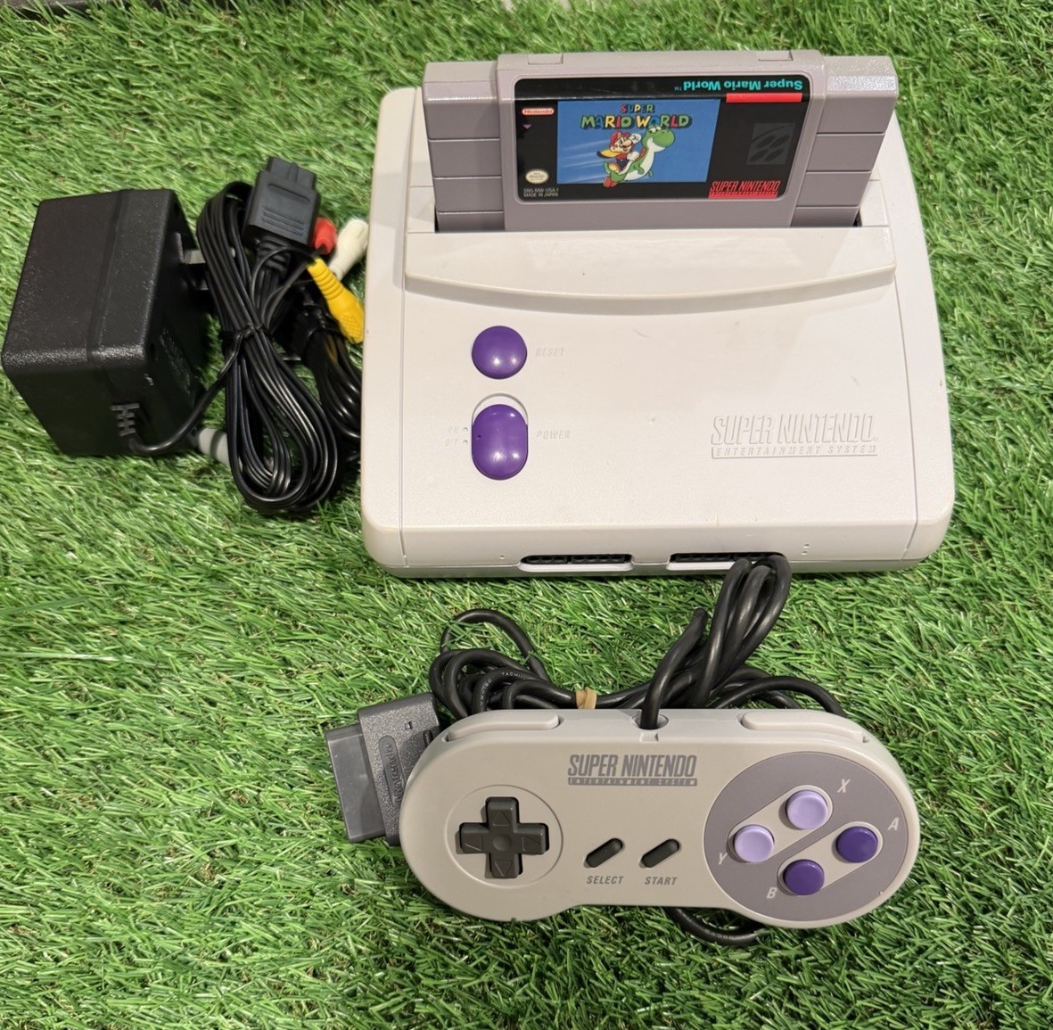 SNES JR Console Bundle OEM Controller Super Nintendo w/ Super Mario World