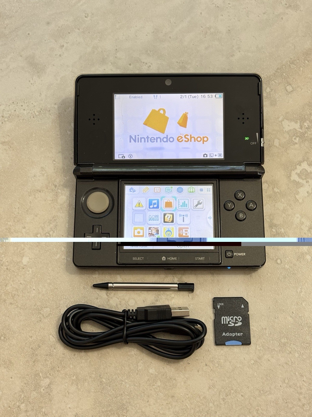 Nintendo 3DS Console Black Edition With Charger US SELLER Read Description