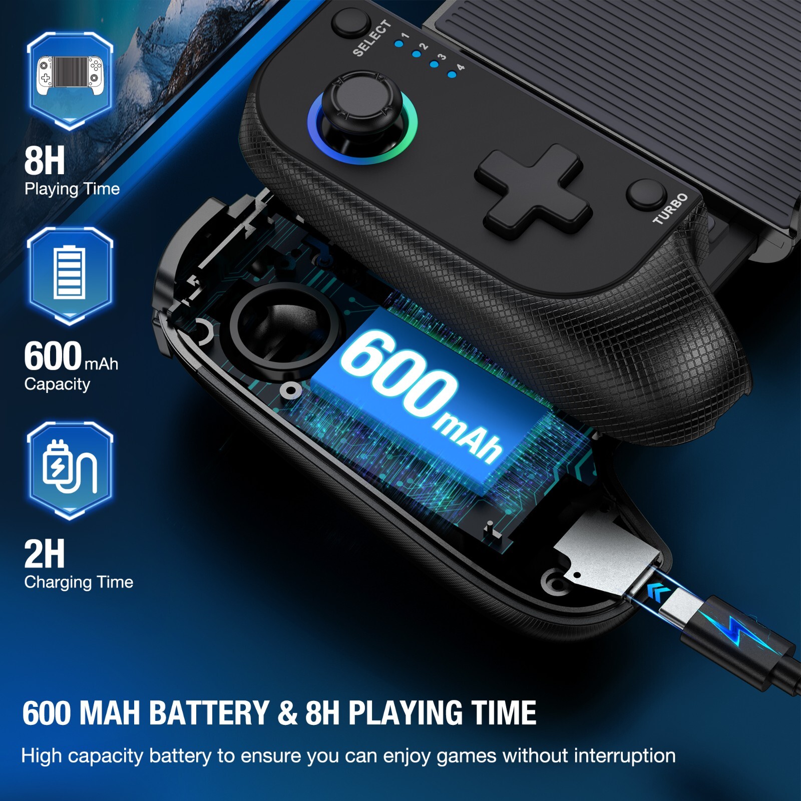 Wireless Phone Controller for iOS,Mobile Gaming Controller for iPhone/Android