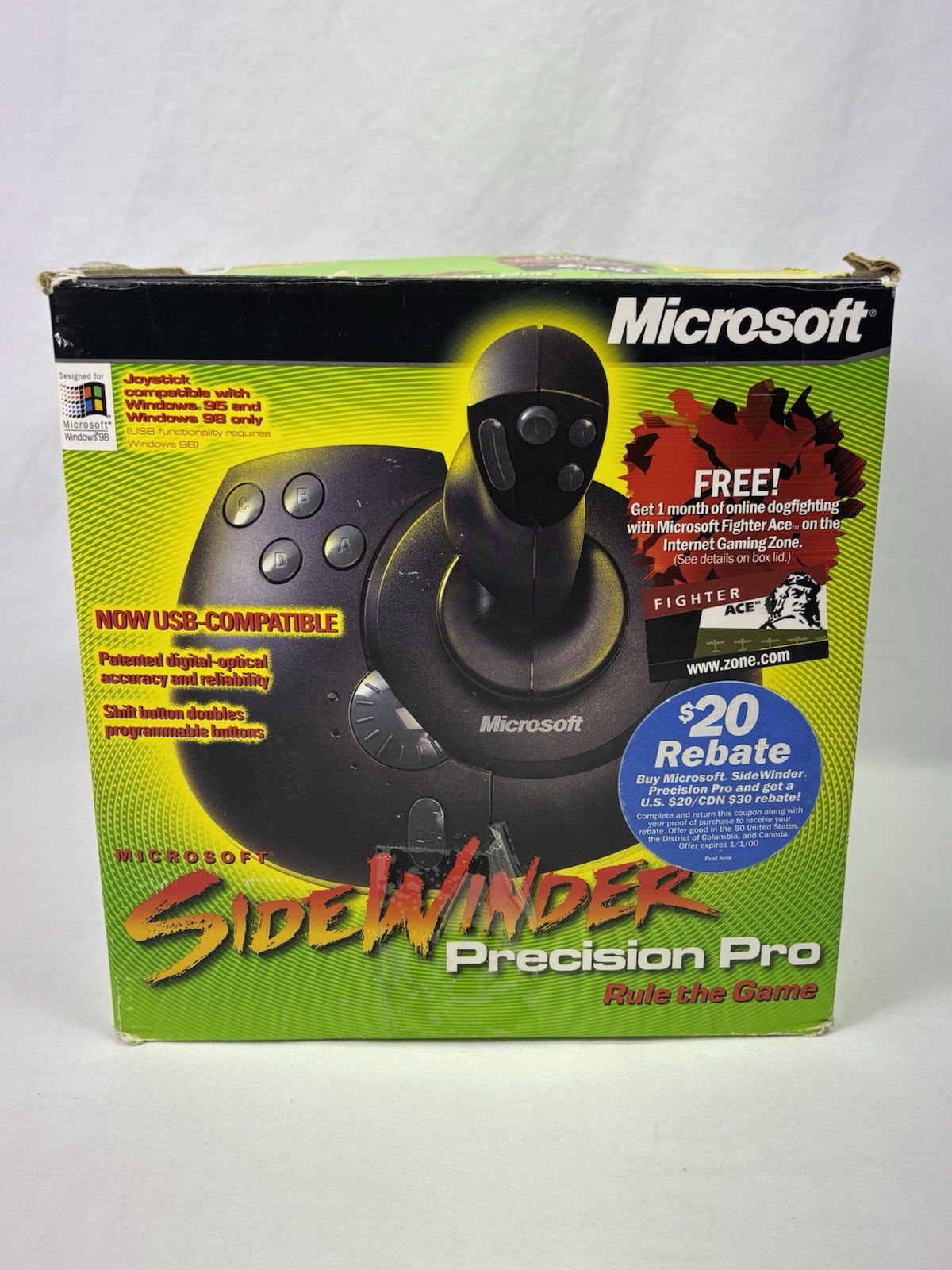 Microsoft SideWinder Precision Pro Joystick W/Box + Falcon 4.0 F/A-18 Bundle