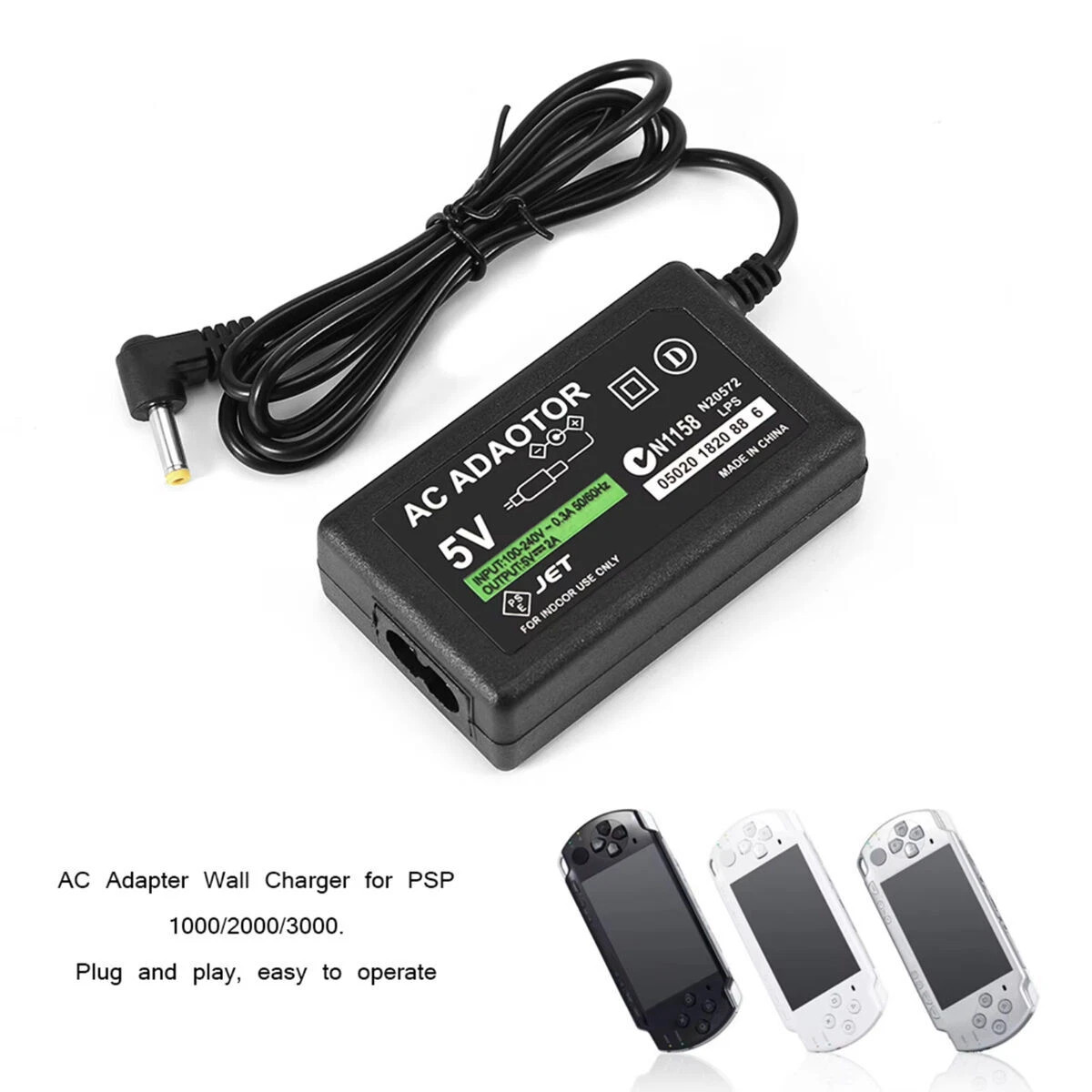 For Sony PSP PlayStation 1000 2000 3000, Cord Cable AC Adapter Brick Charger New