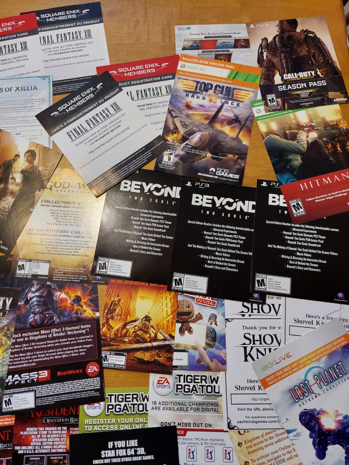 LOT of 60 + Expired Codes Cards Xbox 360 PS3 Wii U PS Vita READ