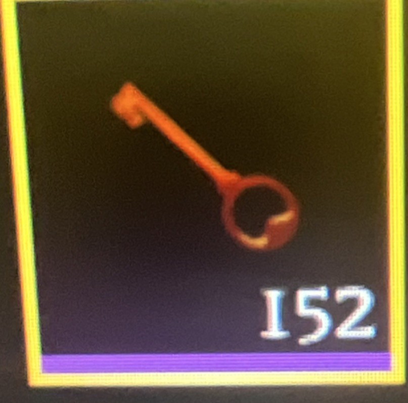 Video Game In-Game Item Screenshot – Key Icon with Number 152 (Digital Image)