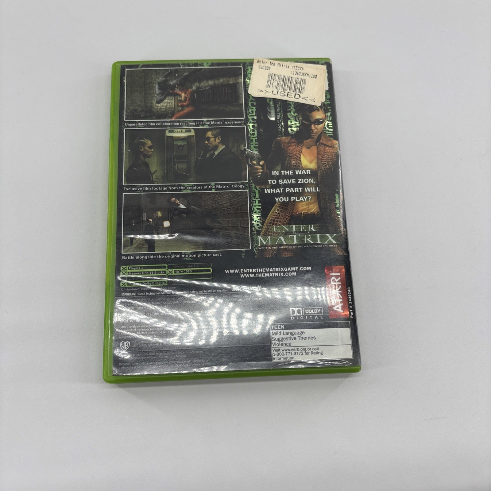 Microsoft Xbox Original Enter the Matrix Black Label CIB