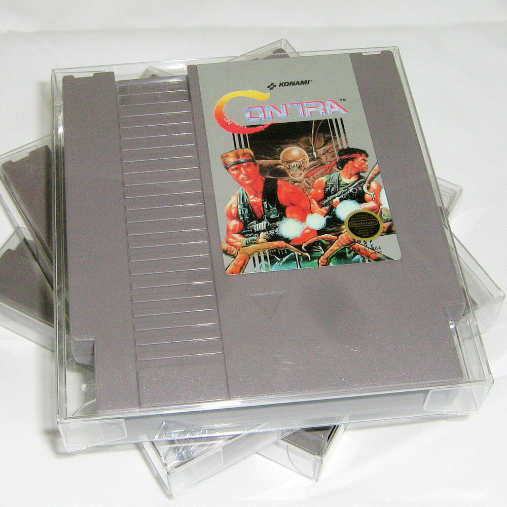 10PC Protectors Crystal Clear Cases Sleeves For NES Cartridge Nintendo Carts Box